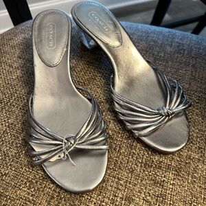 Coach silver colored dress shoes